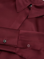 Reiss Red Ameira Silk-Satin Concealed-Placket Shirt - Image 6 of 6