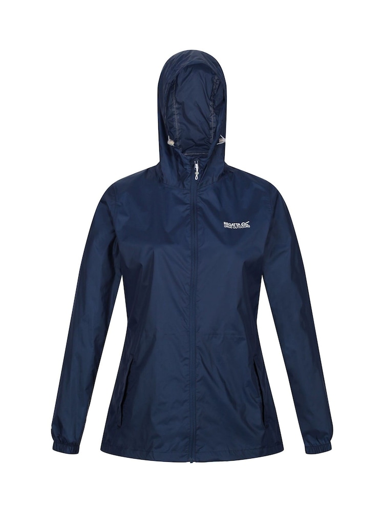Granatowy - Regatta Womens Waterproof Pack It Jacket III - Image 8 of 10