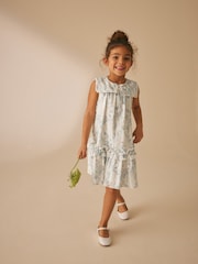 Laura Ashley Blue Parterre Square Collar Dress - Image 1 of 14
