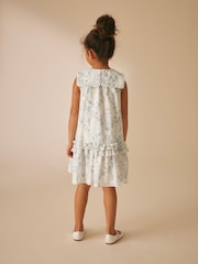 Laura Ashley Blue Parterre Square Collar Dress - Image 3 of 14