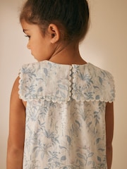 Laura Ashley Blue Parterre Square Collar Dress - Image 6 of 14