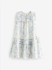 Laura Ashley Blue Parterre Square Collar Dress - Image 8 of 14