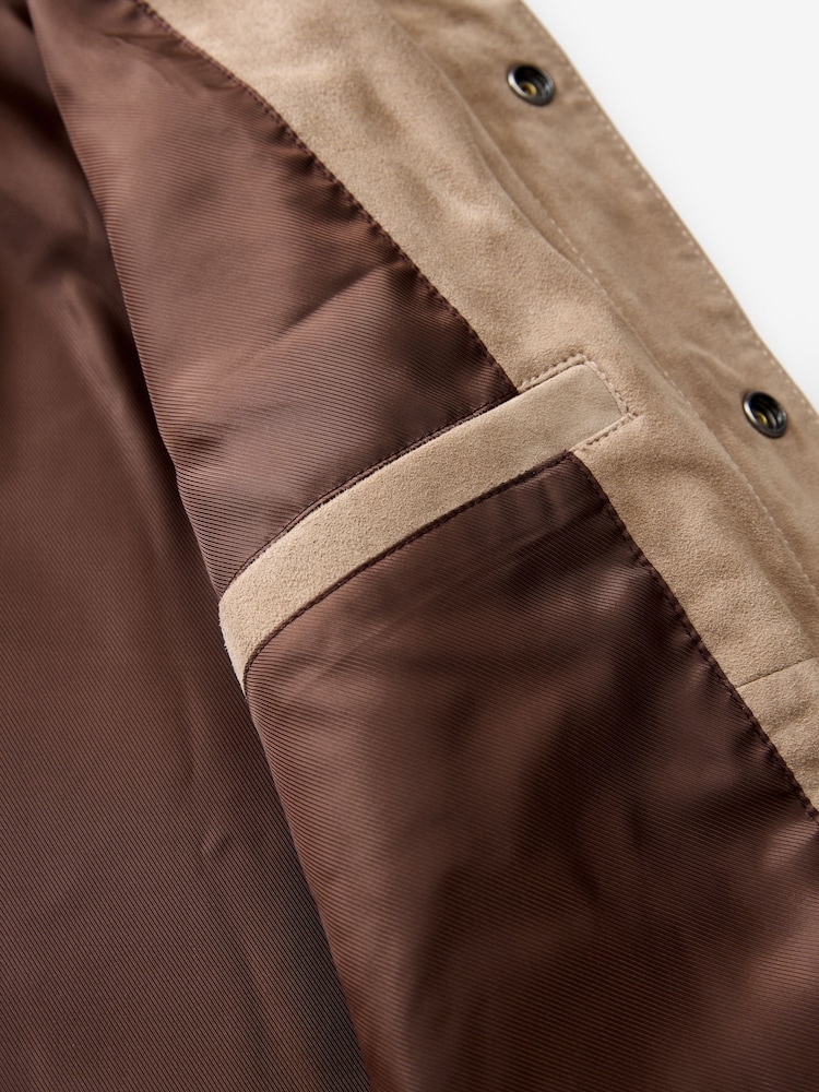 Neutral Suede Trucker Jacket - Image 10 of 10