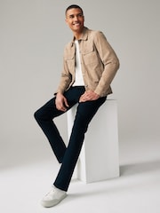 Neutral Suede Trucker Jacket - Image 3 of 10