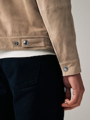 Neutral Suede Trucker Jacket - Image 5 of 10