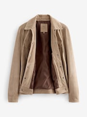 Neutral Suede Trucker Jacket - Image 7 of 10