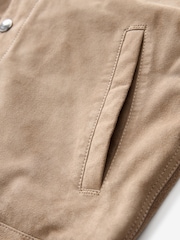 Neutral Suede Trucker Jacket - Image 9 of 10