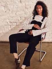 JoJo Maman Bébé Black Cord Maternity Dungarees - Image 2 of 6