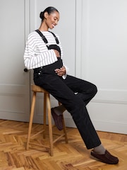 JoJo Maman Bébé Black Cord Maternity Dungarees - Image 3 of 6