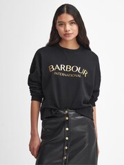 Barbour® International Laia Logo Crew Neck 100% Cotton Sweatshirt - Image 1 of 7