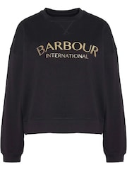 Barbour® International Laia Logo Crew Neck 100% Cotton Sweatshirt - Image 6 of 7