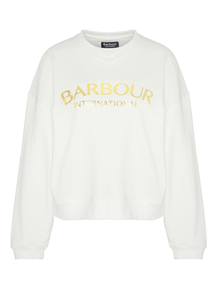 Barbour® International Laia Logo Crew Neck 100% Cotton Sweatshirt - Image 6 of 6