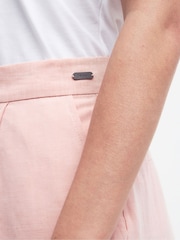 Barbour® Pink Straight Fit Pink Primrose Vivienne Linen Blend Tailored Trousers - Image 4 of 5