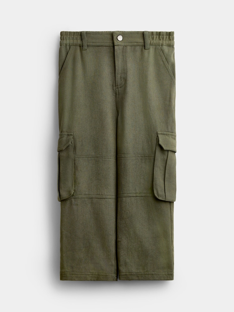 JoJo Maman Bébé Khaki Green Woven Cargo Joggers - Image 1 of 4 JoJo Maman Bébé Khaki Green Woven Cargo Joggers - Image 1 of 4