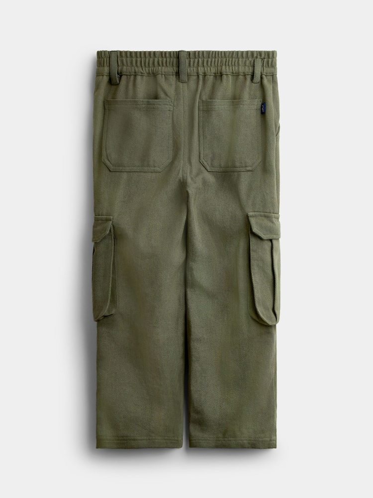 JoJo Maman Bébé Khaki Green Woven Cargo Joggers - Image 2 of 4 JoJo Maman Bébé Khaki Green Woven Cargo Joggers - Image 2 of 4