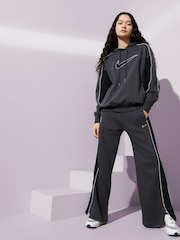 Nike Dark Grey Piping Detail Swoosh Hoodie - Image 1 of 10