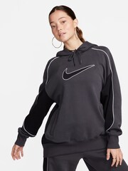 Nike Dark Grey Piping Detail Swoosh Hoodie - Image 2 of 10