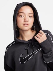 Nike Dark Grey Piping Detail Swoosh Hoodie - Image 6 of 10