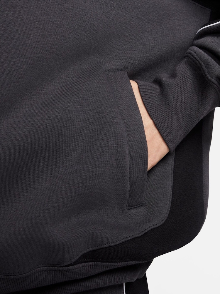 Nike Dark Grey Piping Detail Swoosh Hoodie - Image 8 of 10