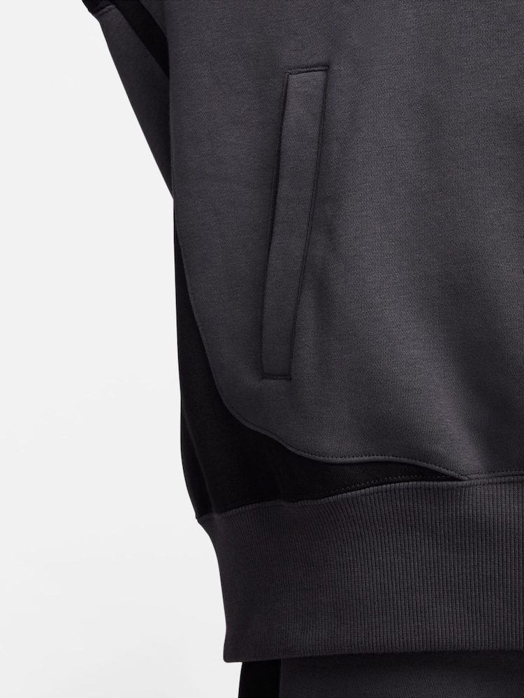 Nike Dark Grey Piping Detail Swoosh Hoodie - Image 9 of 10