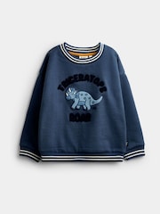 JoJo Maman Bébé Blue Triceratops Sweatshirt - Image 1 of 4
