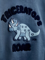 JoJo Maman Bébé Blue Triceratops Sweatshirt - Image 3 of 4