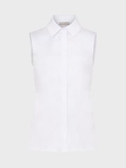 Hobbs White Sleeveless Vic Shirt - Image 4 of 4