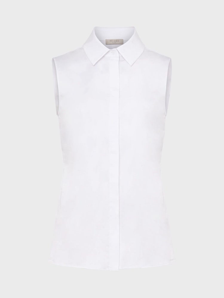 Hobbs White Sleeveless Vic Shirt - Image 4 of 4 Hobbs White Sleeveless Vic Shirt - Image 4 of 4