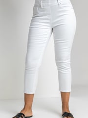 Roman White Petite Stretch Crop Denim Leggings - Image 1 of 4