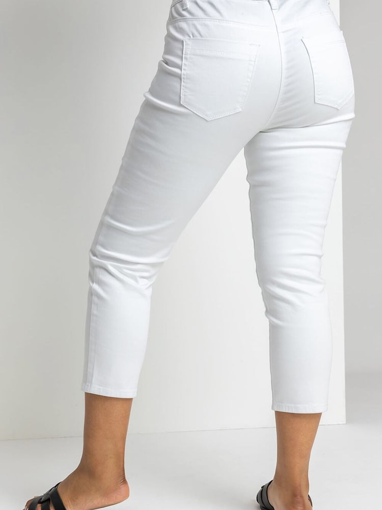 Roman White Petite Stretch Crop Denim Leggings - Image 2 of 4