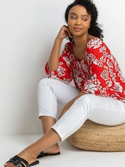 Roman White Petite Stretch Crop Denim Leggings - Image 3 of 4