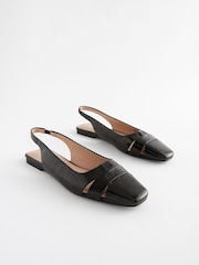 črna - Čevlji z oglatim sprednjim delom in paščkom čez peto Forever Comfort® - Slika 3 iz 7