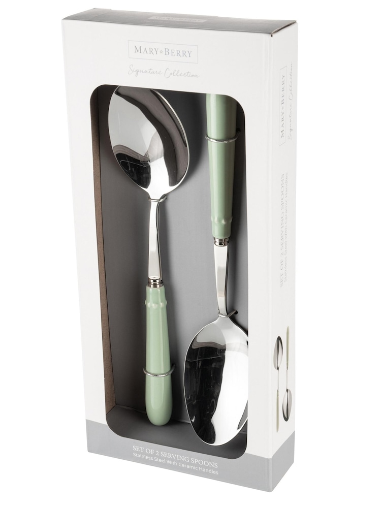 Mary Berry Set of 2 Green Signature Serving Spoons - Image 2 of 4