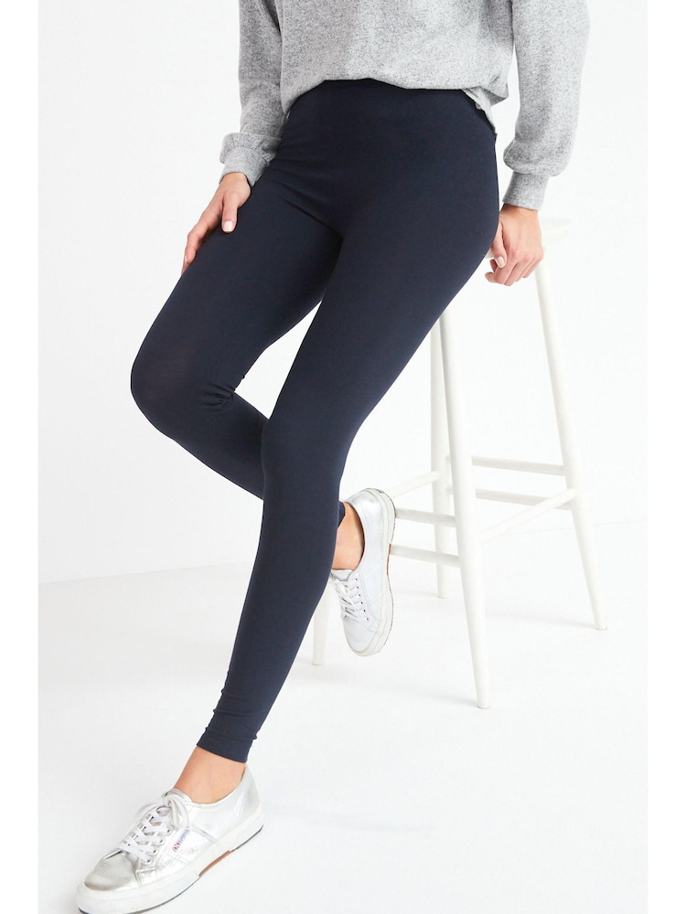 Navy Blue Full Length Leggings - Image 1 of 4
