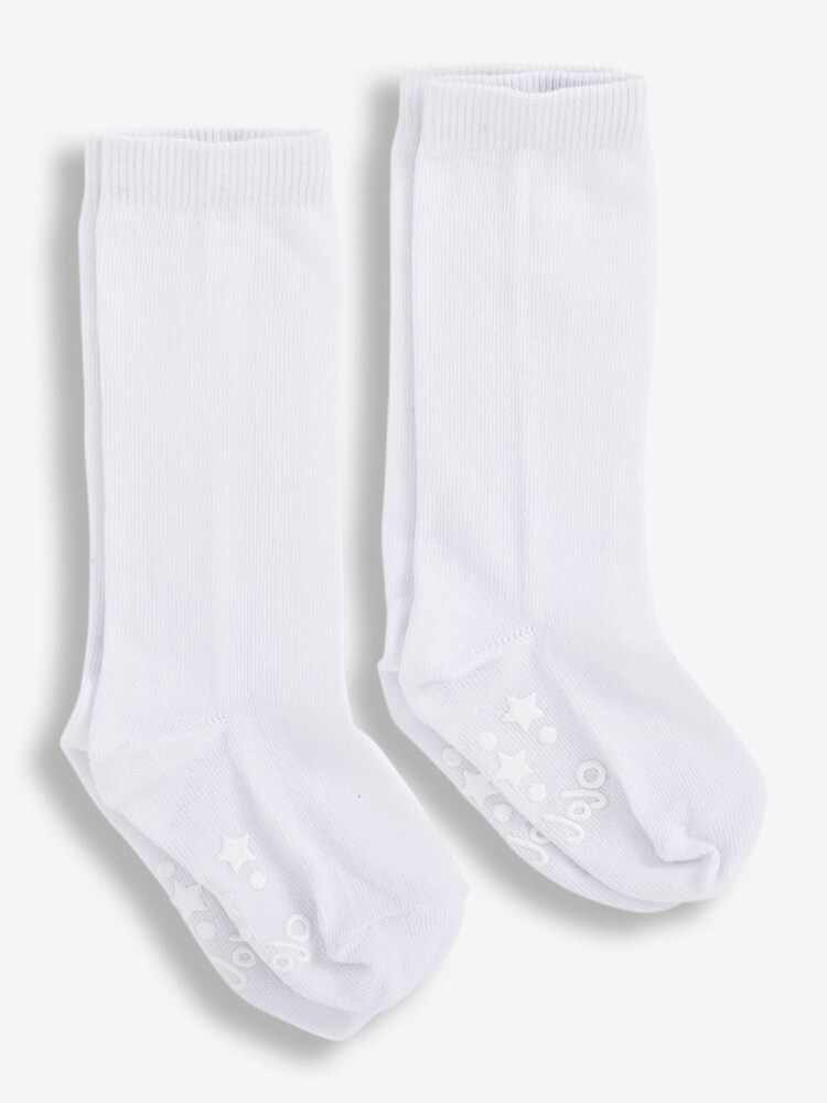 JoJo Maman Bébé White 2-Pack Long Socks - Image 1 of 1