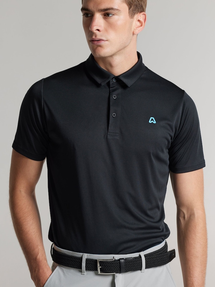 ATSG Essentials Regular Fit Black Polo Shirt - Image 2 of 6 ATSG Essentials Regular Fit Black Polo Shirt - Image 2 of 6