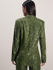 Grün - Einreihiger Blazer mit Pailletten - Bild 4 von 7