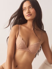 Praline Nude/White Push Up Plunge Lace Bras 2 Pack - Image 2 of 9