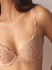 Praline Nude/White Push Up Plunge Lace Bras 2 Pack - Image 5 of 9