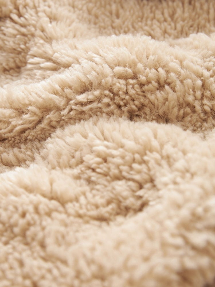 Ecru Cream Teddy Borg Coat - Image 6 of 6