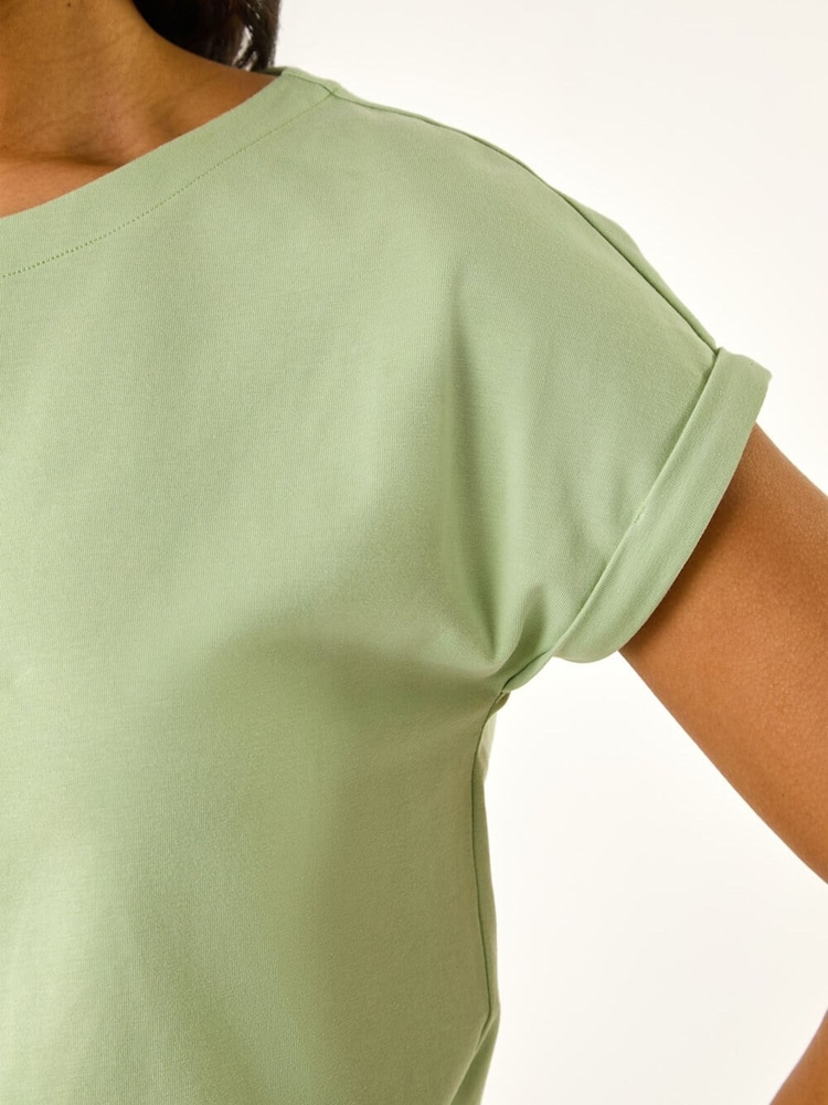 Roman Green Plain Stretch Jersey T-Shirt - Image 6 of 6 Roman Green Plain Stretch Jersey T-Shirt - Image 6 of 6