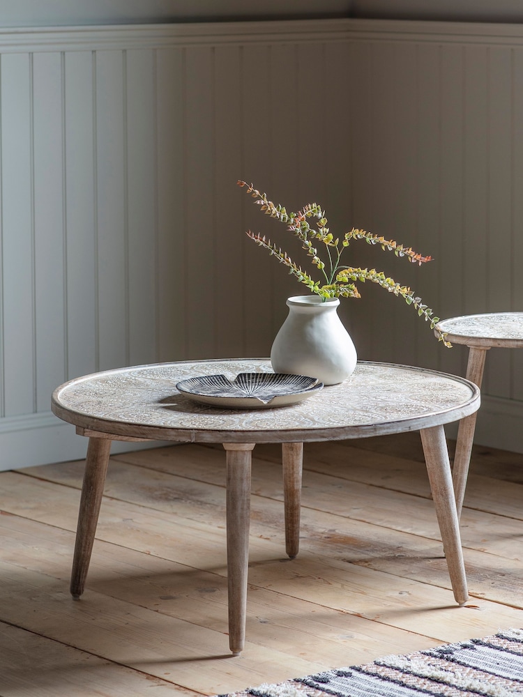 Gallery Home White Agra Round Coffee Table - Image 1 of 3