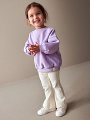 Cream Rib Flare Leggings (3mths-7yrs) - Image 1 of 7