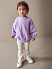 Cream Rib Flare Leggings (3mths-7yrs) - Image 2 of 7