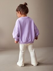 Cream Rib Flare Leggings (3mths-7yrs) - Image 3 of 7