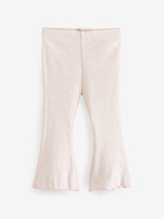 Cream Rib Flare Leggings (3mths-7yrs) - Image 5 of 7