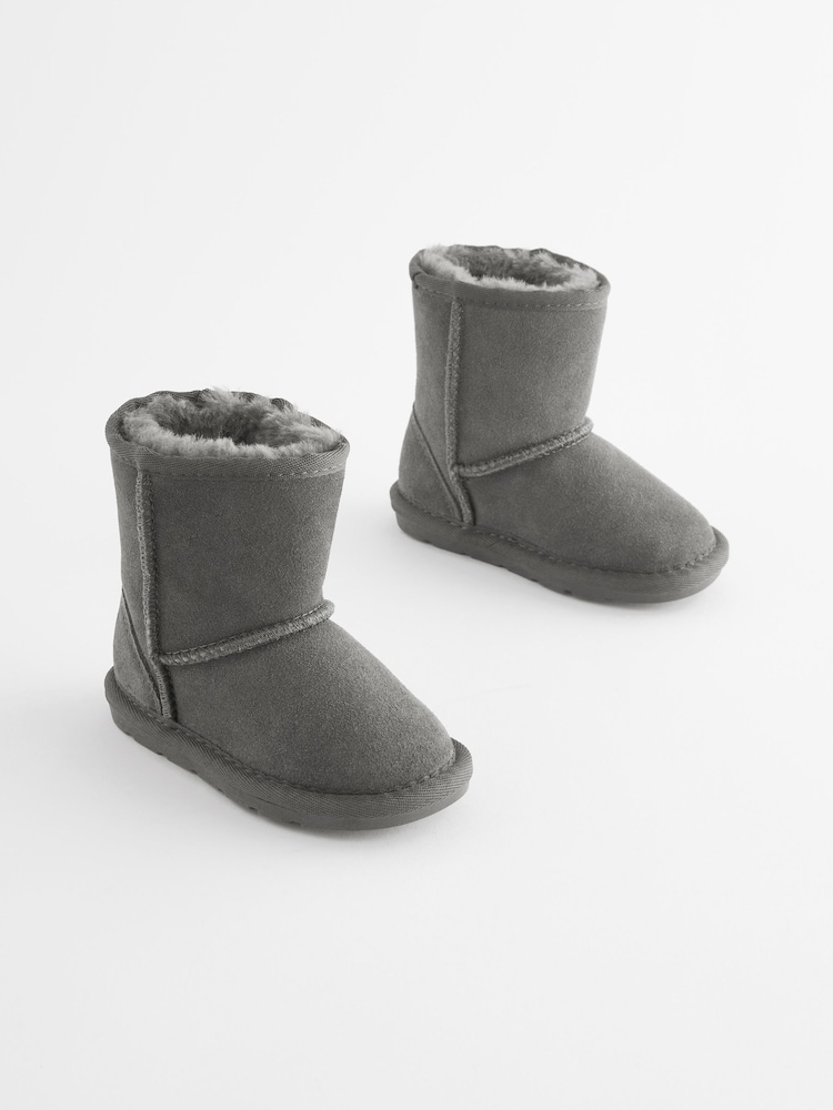Grey Suede Warm Lined Boots - Image 1 of 5