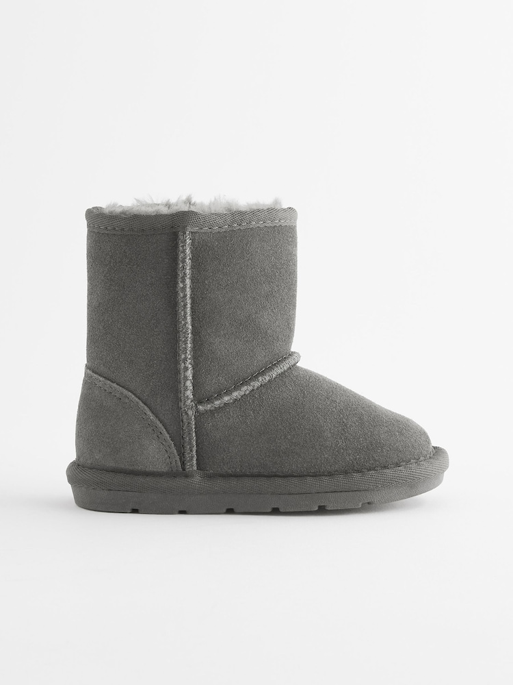 Grey Suede Warm Lined Boots - Image 2 of 5