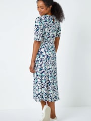 Vestido midi de punto elástico con estampado floral Petite de Roman - Imagen 2 de 5
