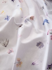 White/Pink Pressed Petal 100% Cotton Duvet Cover and Pillowcase Set - Image 3 of 4